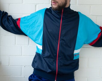 Jahrgang Trainingsanzug | Vintage Trainingsjacke Top | Alte Schule Trainingsanzug |  Mehrfarbige Trainingsanzug Jacke