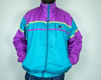 Vintage BRUGI Track Jacket | Vintage Track Top | Vintage Tracksuit | Old School Tracksuit |  Multicolor Track Jacket | Large Size