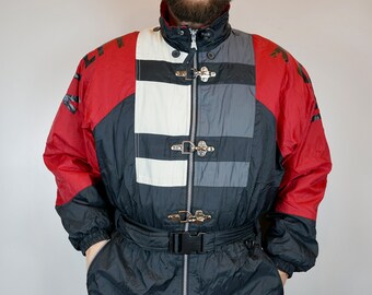 Vintage DESCENTE Ski Suit Multi Color Ski Suit Snowboarding