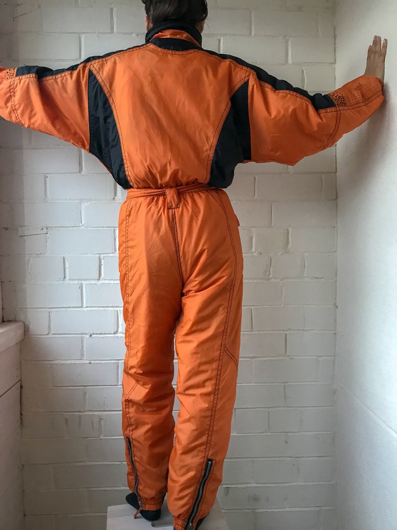 Vintage Ski Wear Orange Ski Suit Snowboarding Suit Etsy