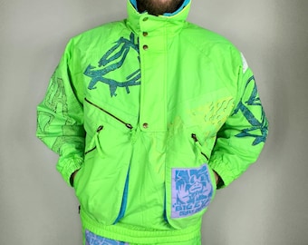 Vintage Capricio Ski Suit | Multi Color Ski Suit Snowboarding Suit Vintage Ski Overall Winter Skiing Suit Two Pieces Ski Suit Small Medium
