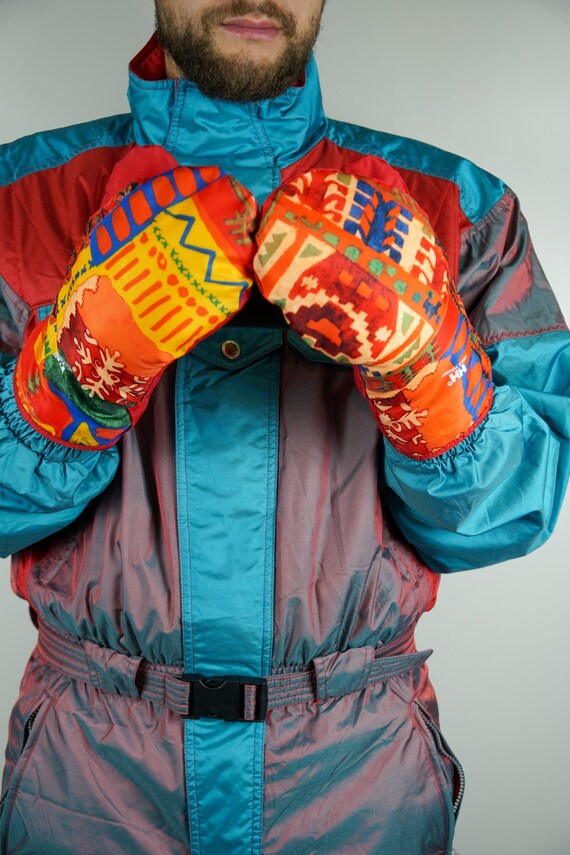 Vintage Skiing Gloves by Helly Hansen Bright Green