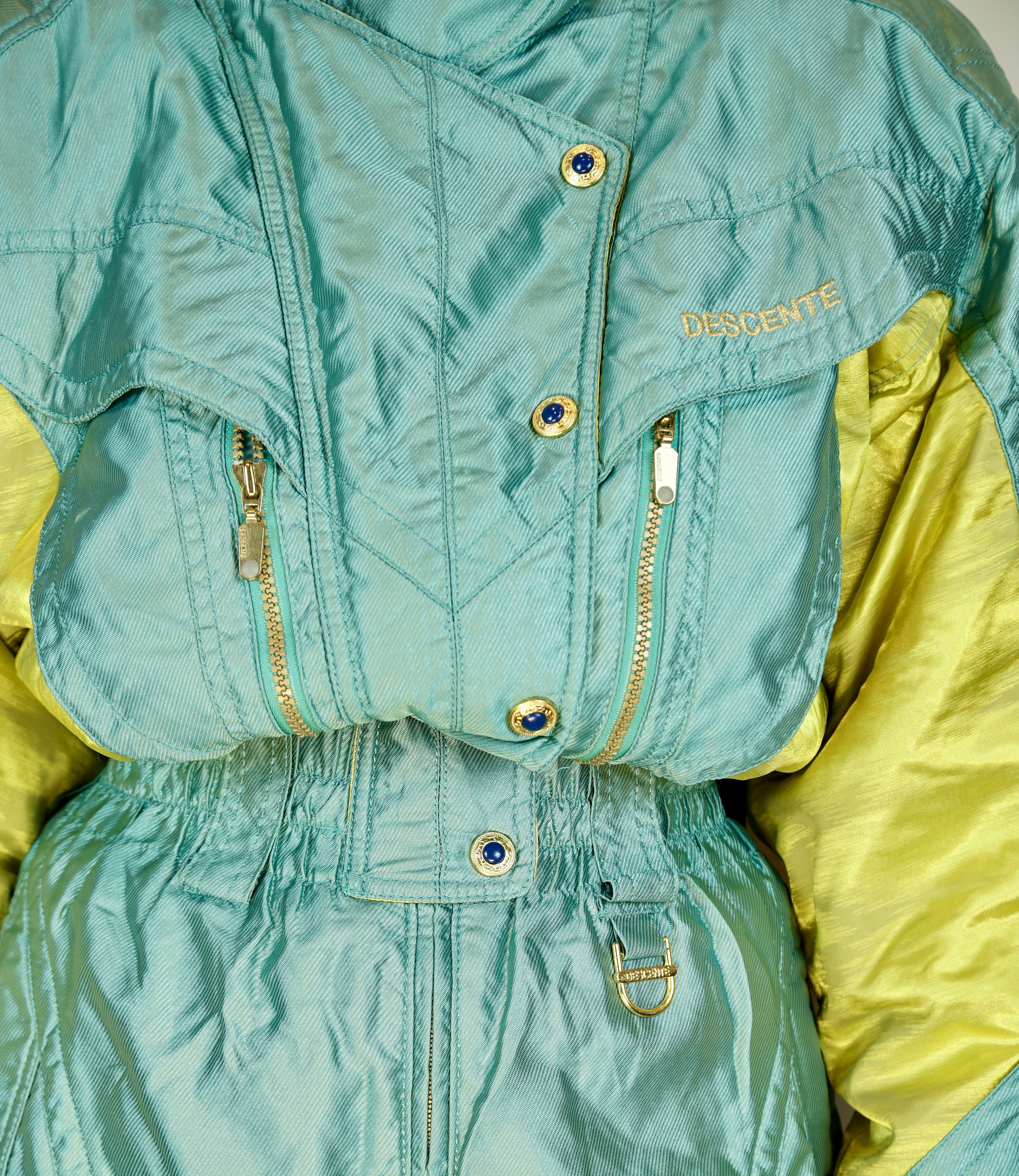 スキー DESCENTE vintage ski suits Vintage DESCENTE Ski Suit Multi Colour Ski Suit Snowboarding