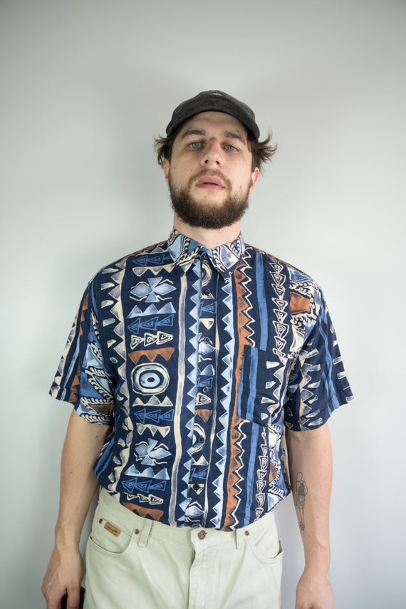 Vintage anni 90 Maniche Corte Camicia Camicie vintage uniche Maniche Corte Camicia Camicie in stile Boho multicolore Dimensioni grandi Etsy Italia