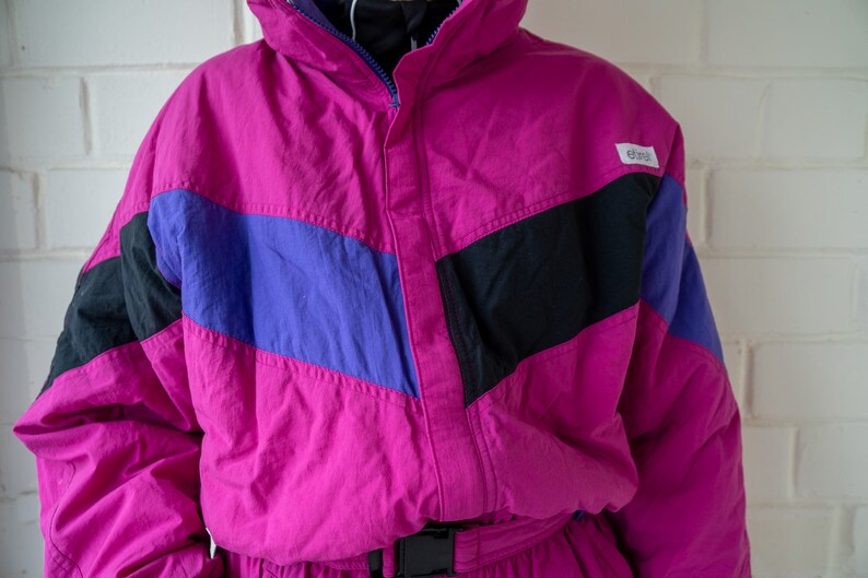 Vintage Ski Overall| Winter Skiing Suit One Piece Ski Suit Vintage ETIREL Ski Suit Snowboarding Suit Multi color Ski Suit