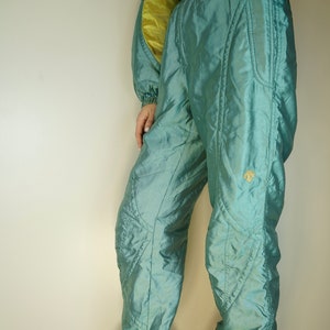 Combinaison De Ski Vintage Descente Femme - Multicolore Colorblock - Taille US10 - Excellent État