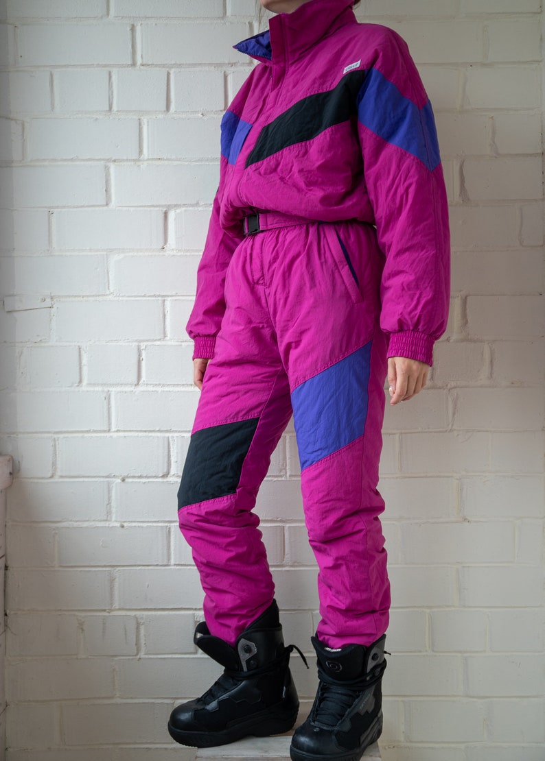 Vintage Ski Overall| Winter Skiing Suit One Piece Ski Suit Vintage ETIREL Ski Suit Snowboarding Suit Multi color Ski Suit