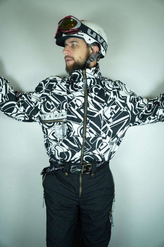 Vintage ENRICO Coveri Ski Suit Multi color Ski Sui