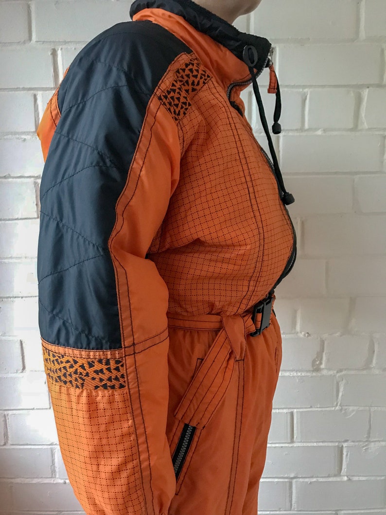 Vintage Ski Wear Orange Ski Suit Snowboarding Suit Etsy