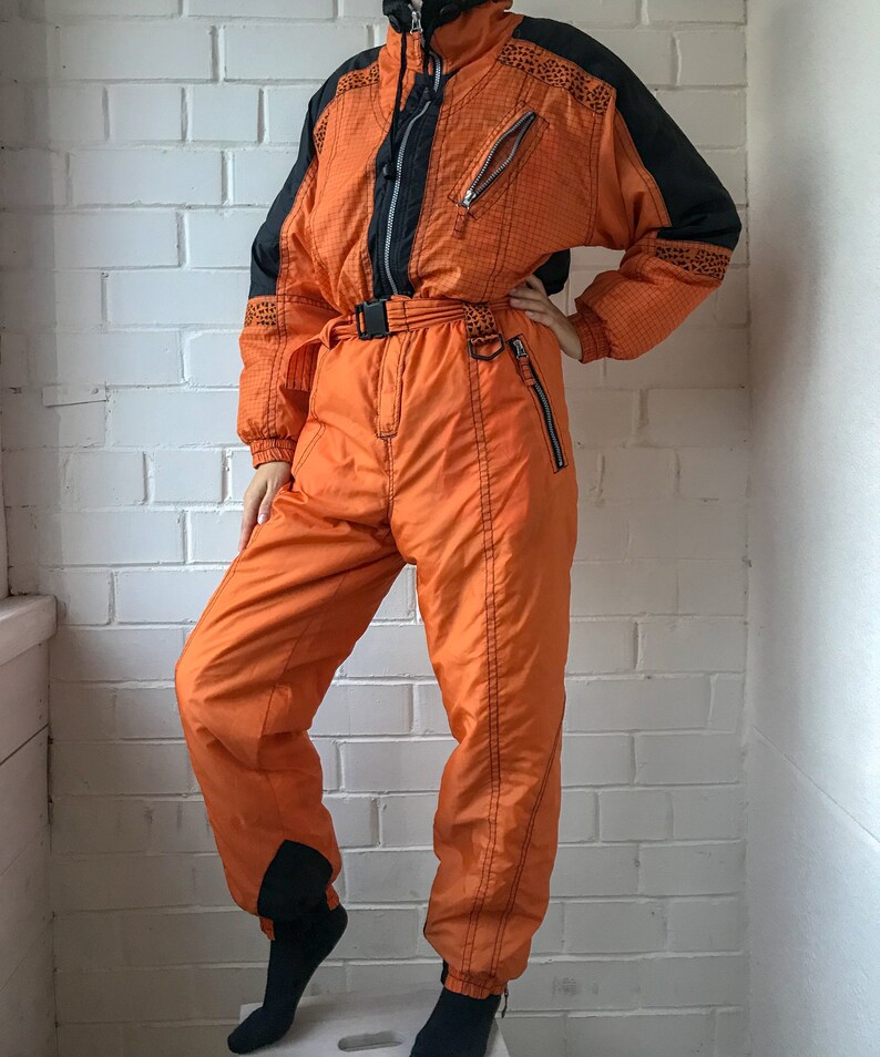 Vintage Ski Wear Orange Ski Suit Snowboarding Suit Etsy