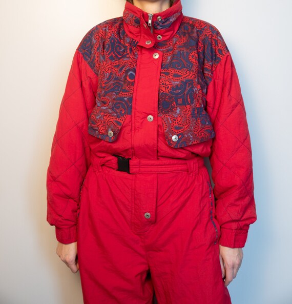 Vintage RED Ski Suit | Multi Color Ski Suit | Snow