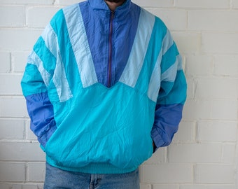 Vintage Blue Tracksuit | Vintage Track Top | Old School Tracksuit |  Multicolor Tracksuit Jacket