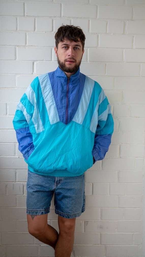 Surv tement bleu vintage Vintage Track Top Old School surv tement