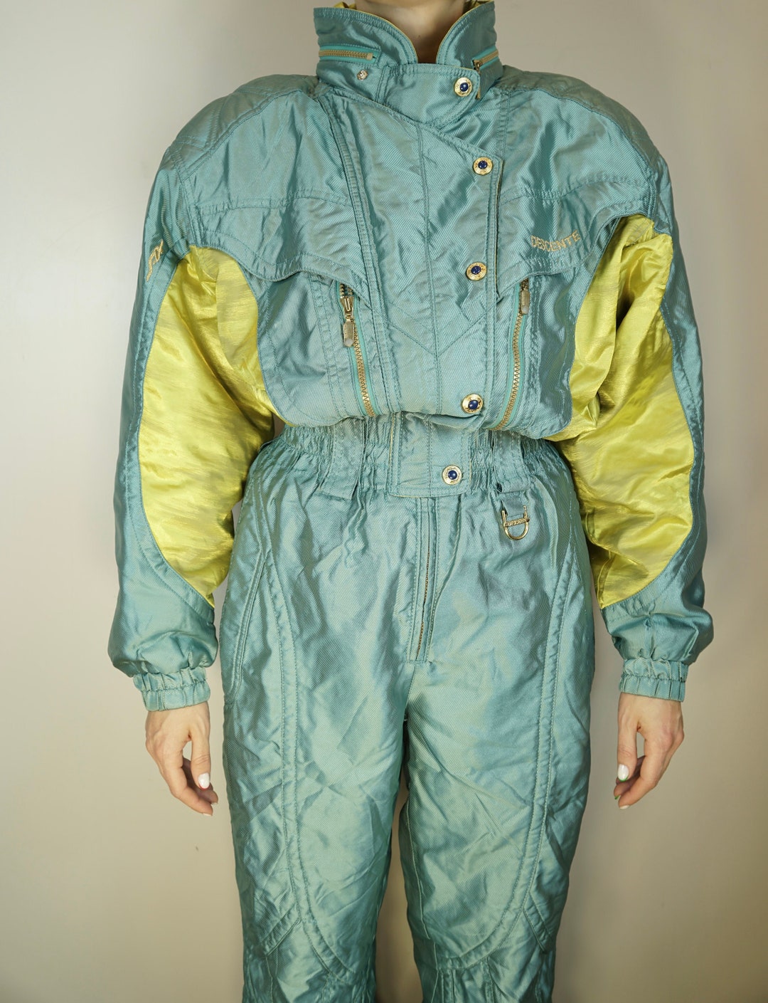 Vintage DESCENTE Ski Suit Multi Colour Ski Suit Snowboarding Suit