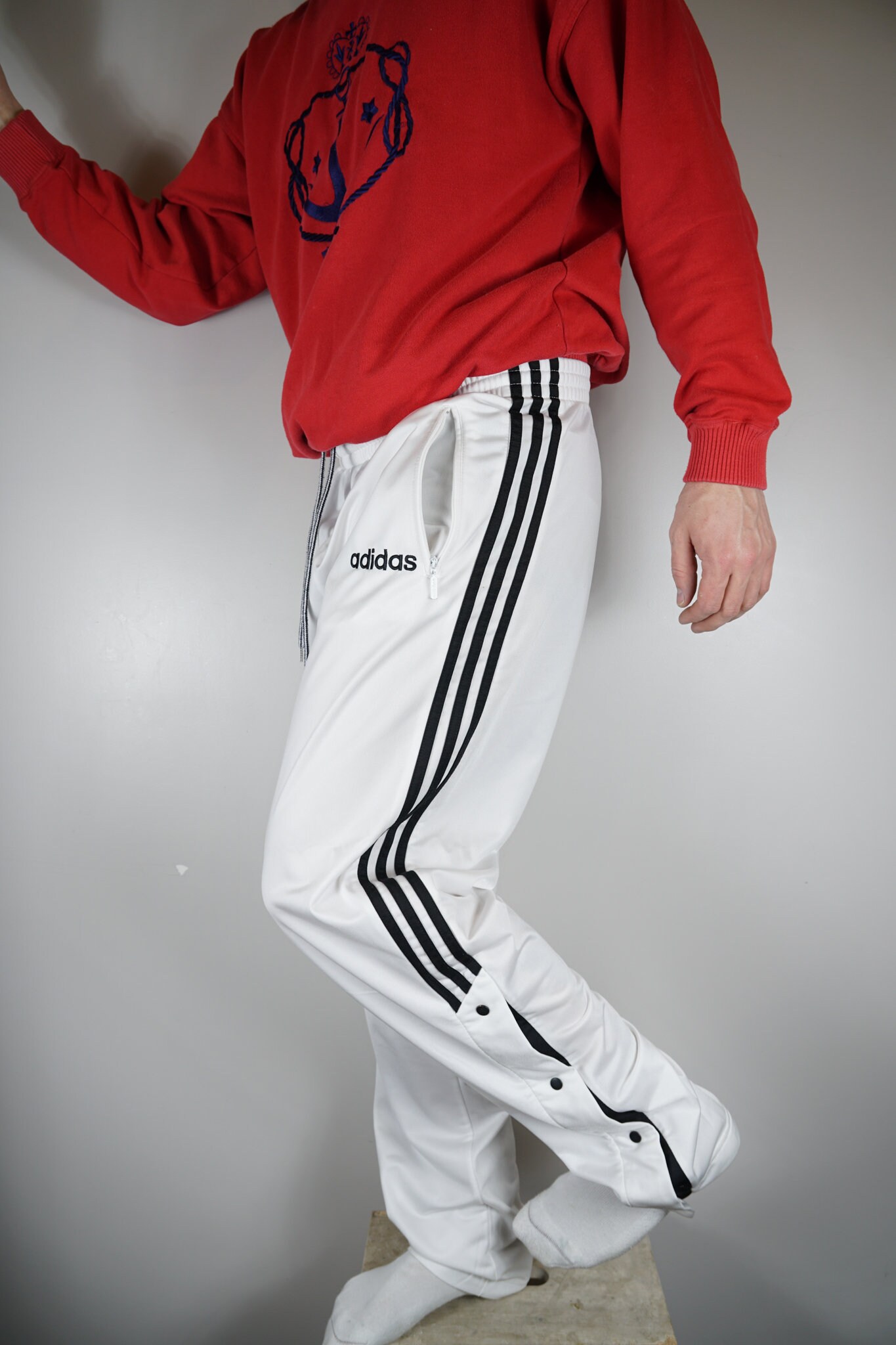 Vintage Adidas Popper Buttons Pants 