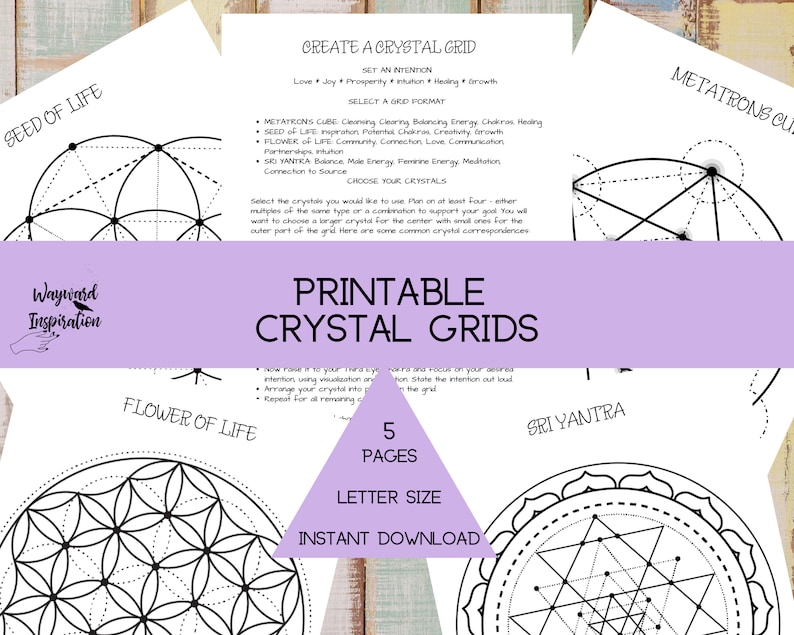 crystal grid layout sacred geometry printable book of etsy