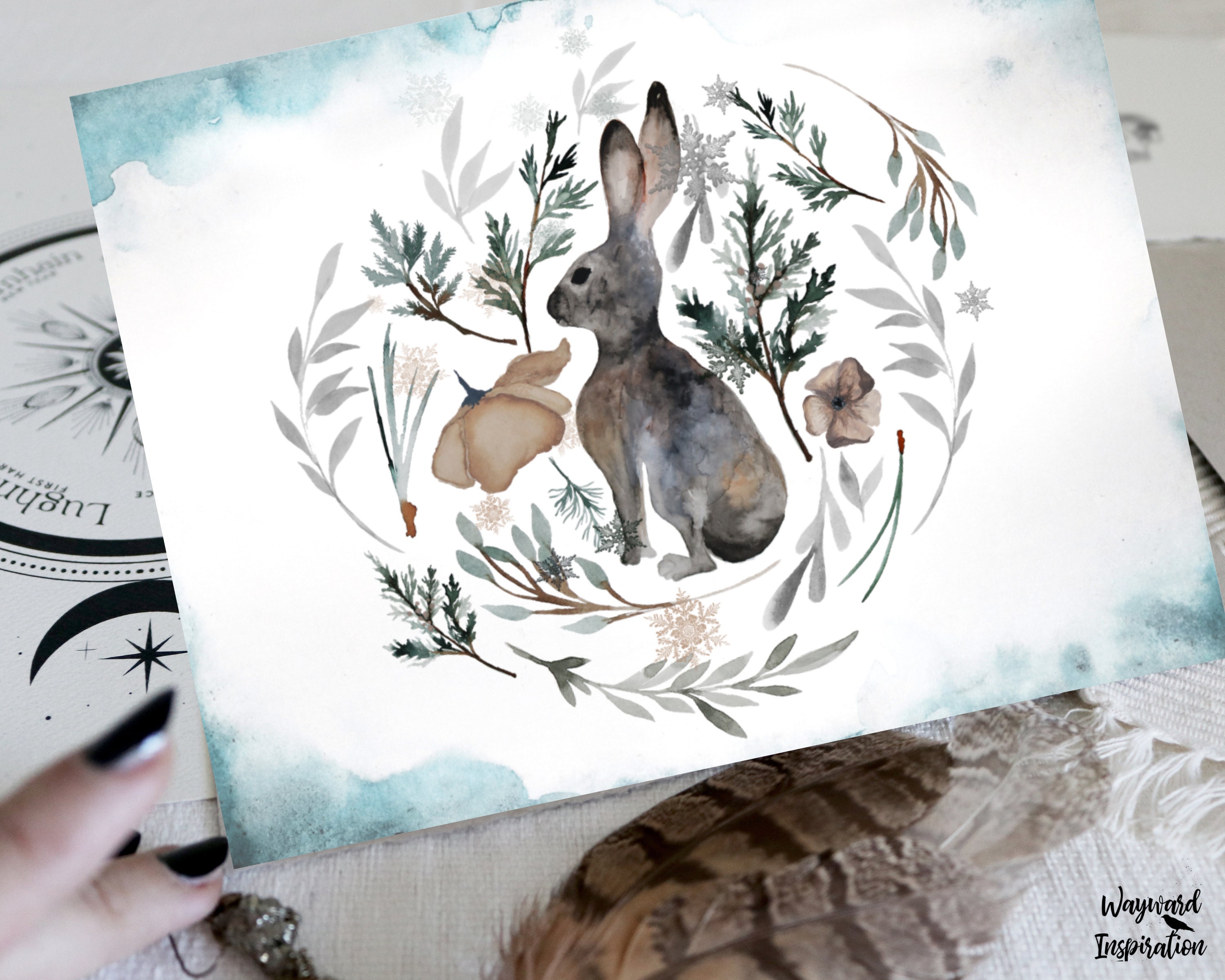 Woodland Holiday Cards Printable Cards Winter Solstice - Etsy