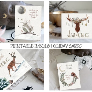 Gesegnete Imbolc Karten | Druckbare Karten | Jahresrad | Imbolc Segen | Witchy Karten | Druckbare Blankokarten