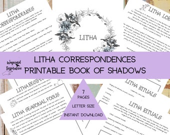 Litha Correspondence Pages | Book of Shadows | Witch Journal | Printable Grimoire | Magic Journal | Magic Grimoire | Printable BOS