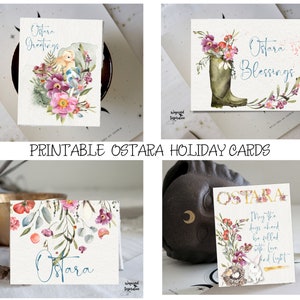 Druckbare Ostara Karten | Jahresrad | Ostara Segen | Witchy Sabbat Karten | Druckbare Blankokarten | Frühlings-Tagundnachtgleiche Karte