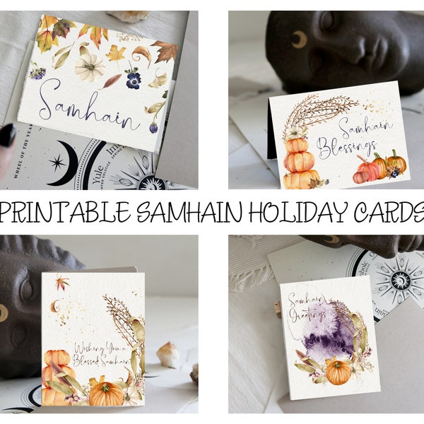 Samhain Holiday Cards | Printable Cards | WItches New Year | Samhain Greetings | Witchy Cards | Printable Blank Cards