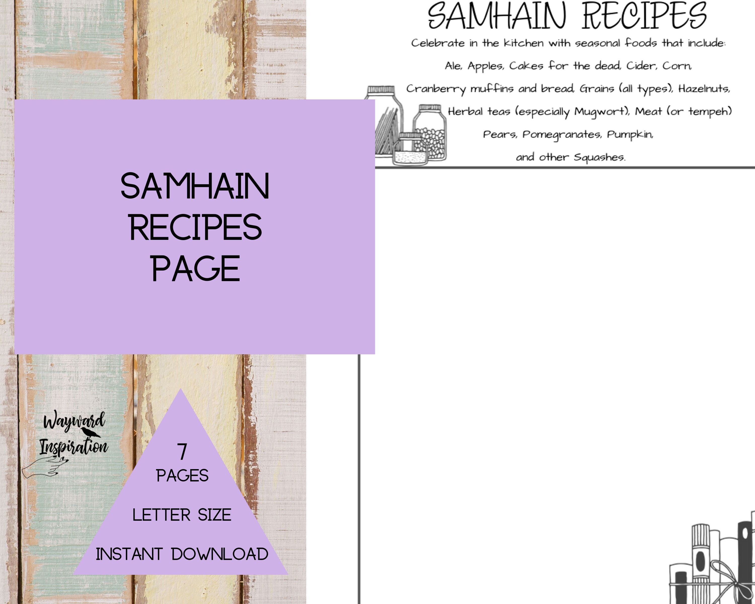 Samhain Correspondence Pages Book of Shadows Printable BOS - Etsy