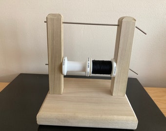 Sewing reel bobbin holder  Wooden thread spool holder.