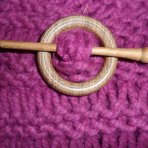 shawl pin. handmade and wooden image 1