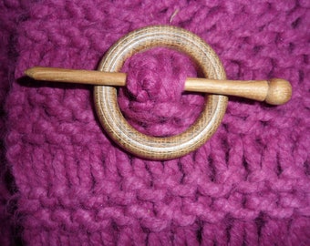 shawl pin. handmade and wooden