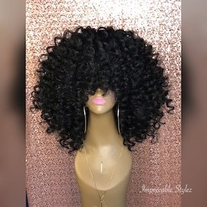 Bonita ( Afro Curly/ Rod Set) 100% Handmade Crochet Wig