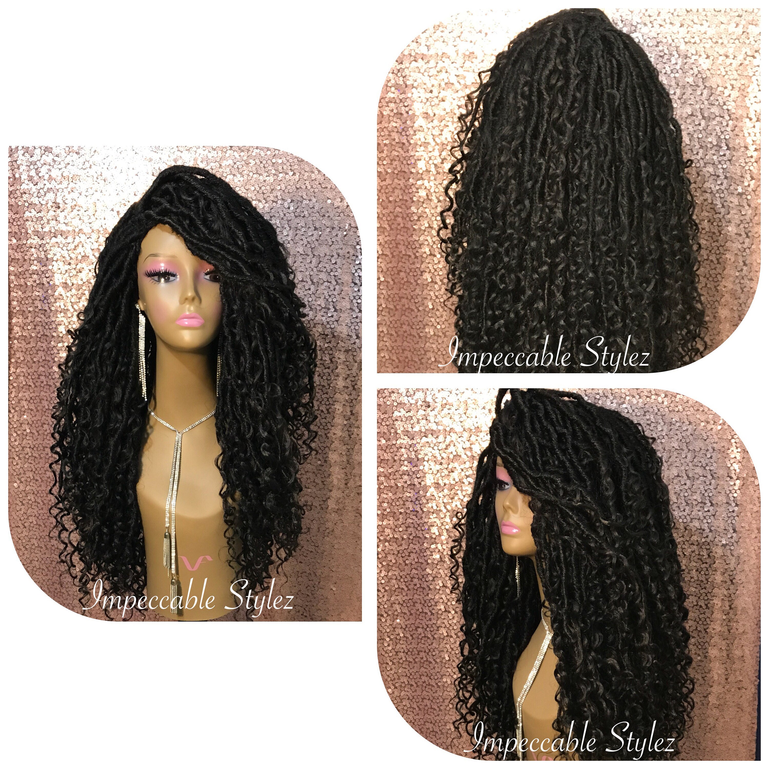 Human Hair Wig Braids For Black Women Faux Locs Braided Wig Hong Kong