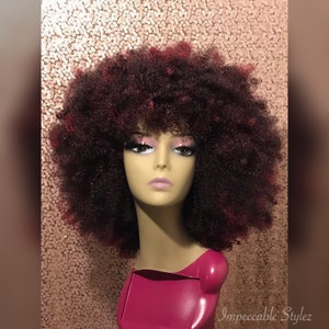 Violet (Afro Kinky Curly Wig) 100% Handmade Crochet Wig