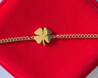 Gold stainless steel bracelet, heart, lucky four leaf clover, heart, Celtic knot or sun, several models and variants to choose from