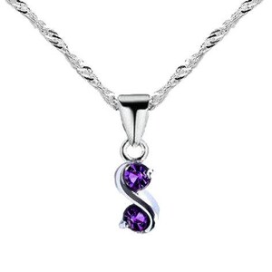 Collier Infini dargent et d'améthystes violet 925 image 1