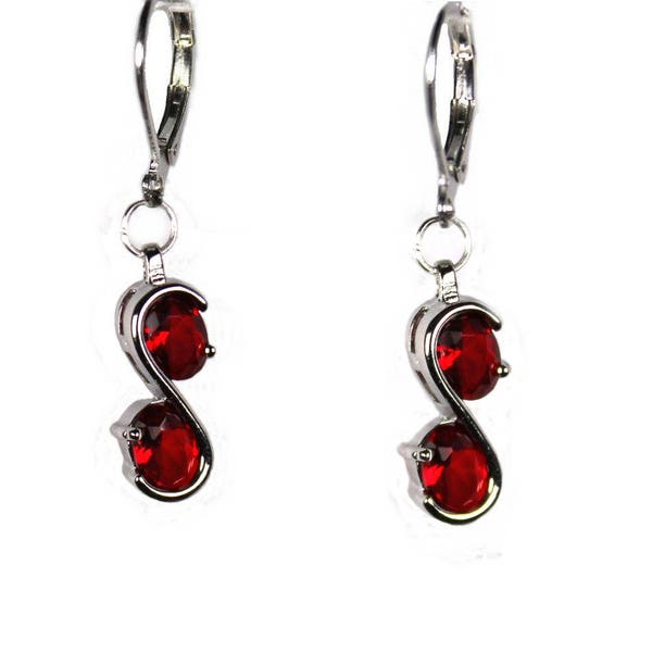 Boucles d'oreilles  "Max Infini de grenat"