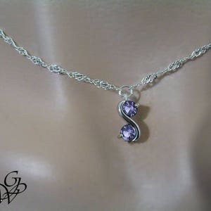 Collier Infini dargent et d'améthystes violet 925 image 2