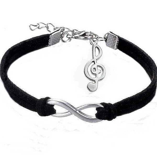 Bracelet musique clé de sol Infini velours Simplex