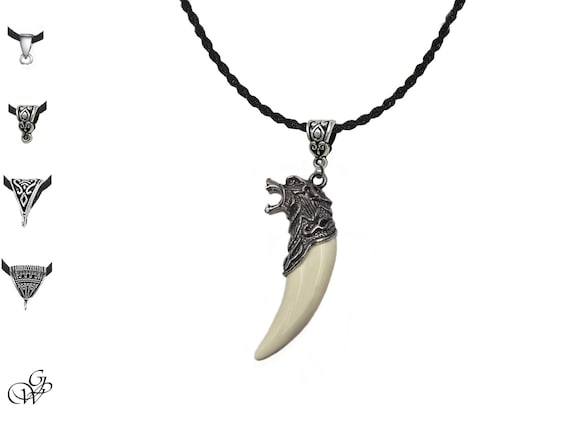 Viking Wolf Tooth Necklace Several Models and Chain to Choose - Etsy