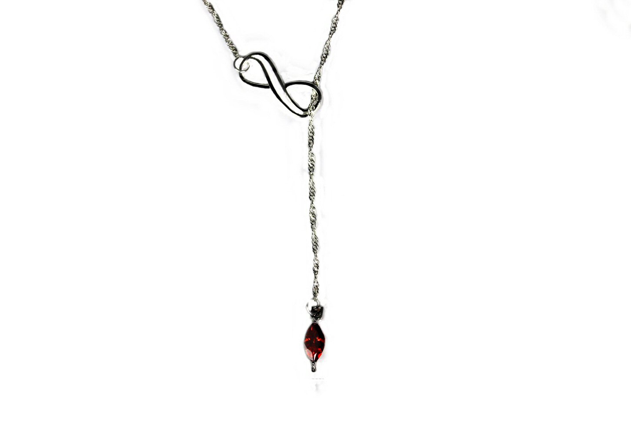 Venetian Lasso Necklace Marquise Ruby Double Infinity - Etsy