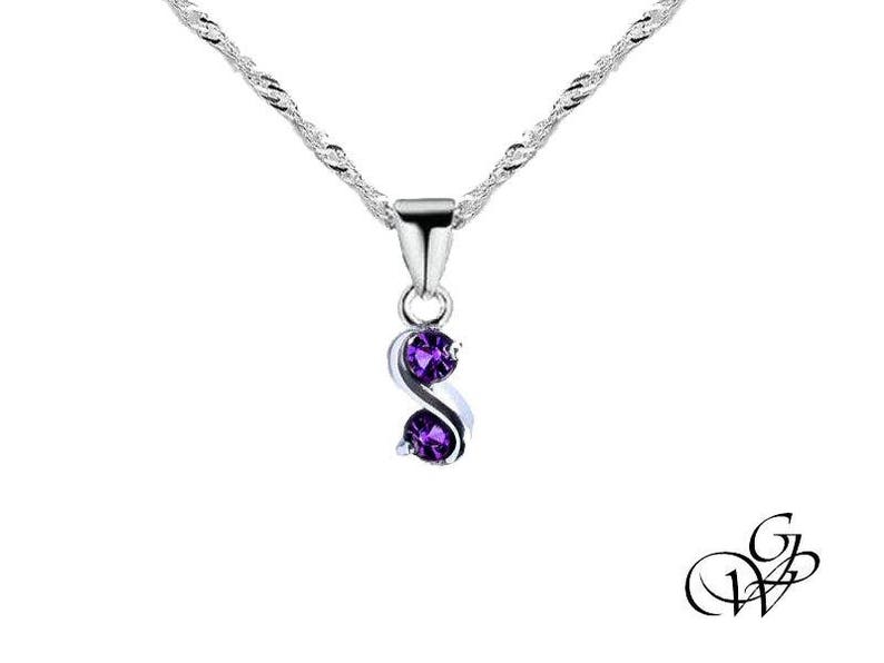 Collier Infini dargent et d'améthystes violet 925 image 1