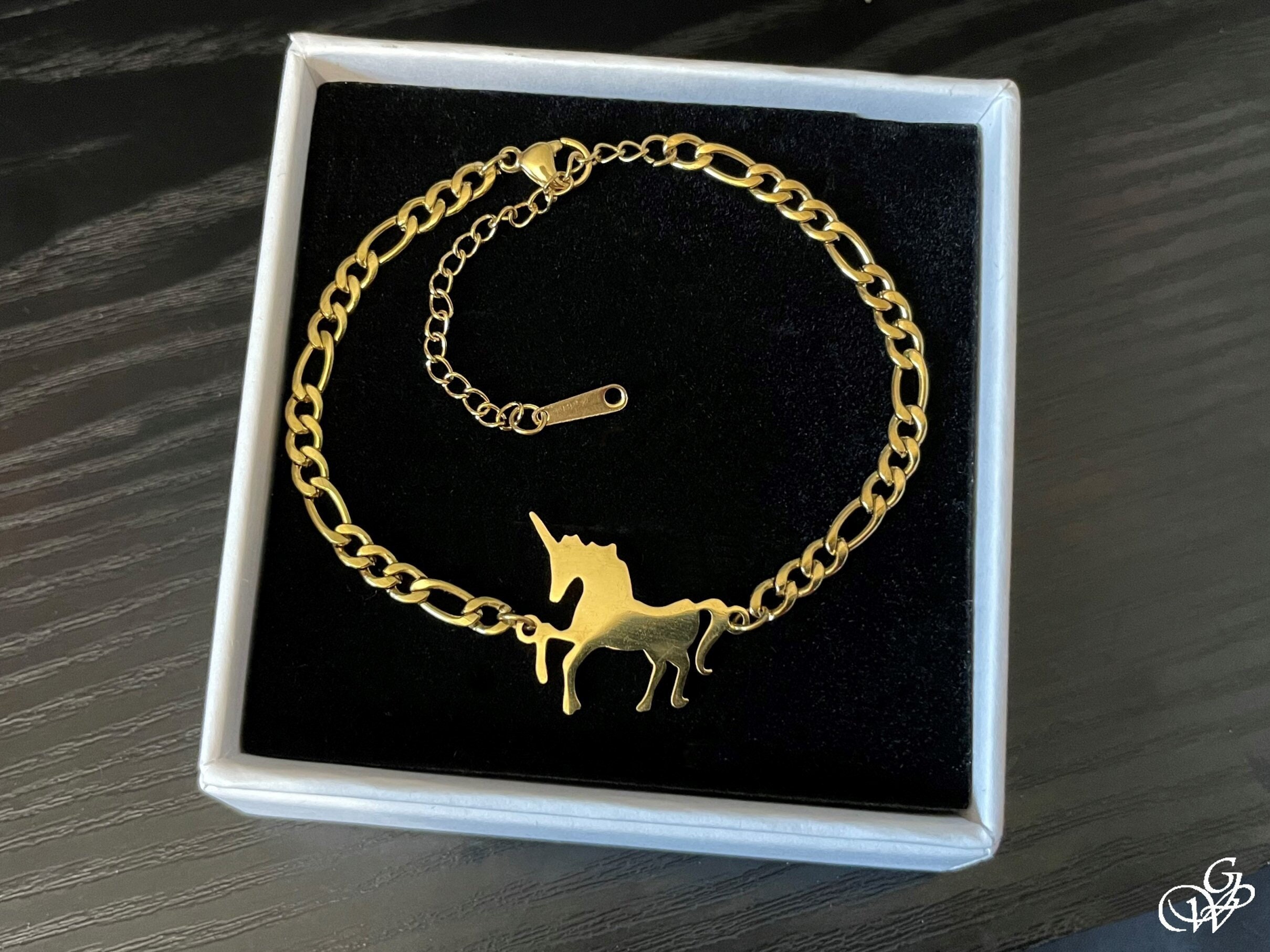 Gold unicorn bracelet outlet