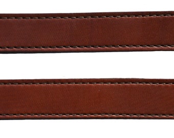 Lot of 2 Black Leather double and stitched Steamer trunk handles #100BLK
