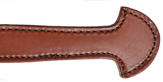 Lot of 2 Brown Leather double and stitched Steamer trunk handles #101BRN