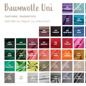 Katoenen stof per meter - effen katoenen stof - BW poplin - wimpelstof - cretonne, Oeko-Tex klasse 1, geweven stof *Vanaf 50 cm