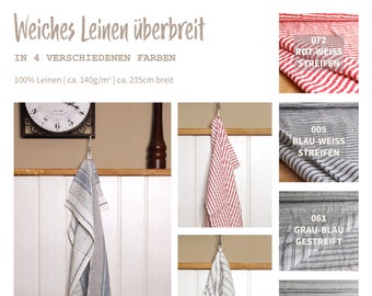 Linen by the meter Strips - Clean linen over wide 235 cm for bed linen - Linen fabric striped - Linen fabric soft - Summer linen *from 50 cm