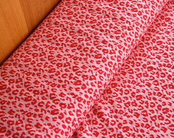 50cm STOFF VISKOSE Leopardenmuster Tiermuster rot 13,20 €//m