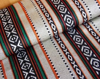 Decorative fabric by the meter ethnic - robust jacquard beige Indian - fabric costumes poncho Mexico - stable mixed fabric upholstery fabric *from 50 cm