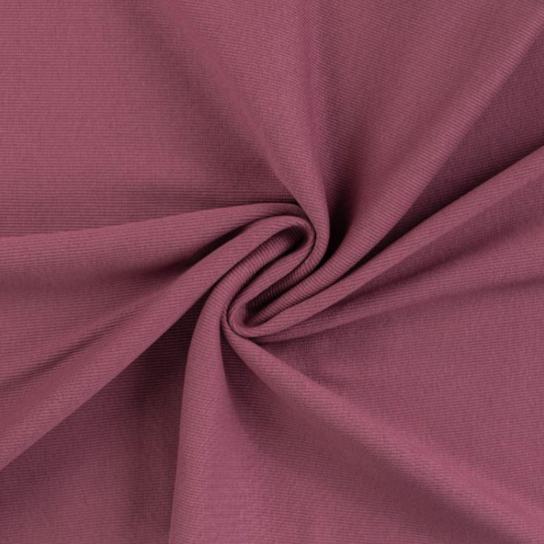 Tissu côtelé pour poignets, vendu au mètre, extra large - Tissu côtelé pour poignets, coloris uni - Tissu tubulaire pour poignets - Maille - Jersey côtelé *À partir de 25 cm x 95 cm 018 d.rot