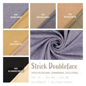 Dicker Strickstoff Meterware - Strick Stoff Doubleface - Strickjacke nähen - weicher Bekleidungsstoff zwei Seiten, wendbarer Stoff *ab 50 cm