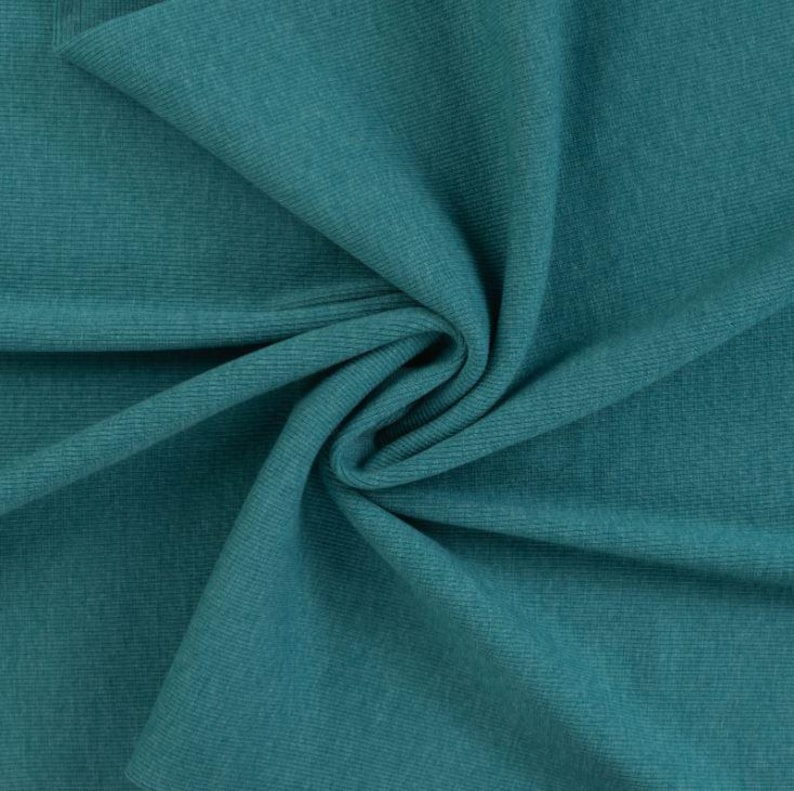 Tissu côtelé pour poignets, vendu au mètre, extra large - Tissu côtelé pour poignets, coloris uni - Tissu tubulaire pour poignets - Maille - Jersey côtelé *À partir de 25 cm x 95 cm 944 petrol